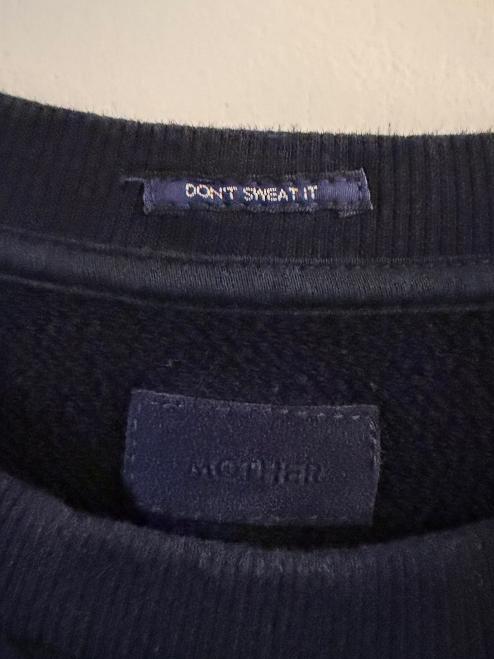 MOTHER Girl Crush The Square Sweatshirt navy size Large - Picture 3 of 4